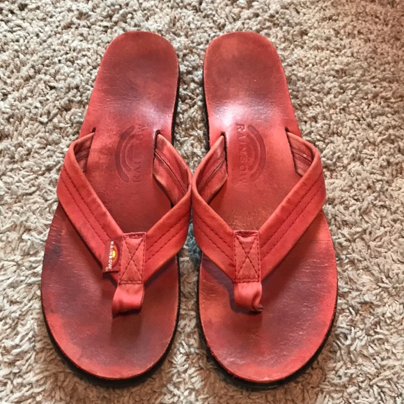 red rainbow sandals